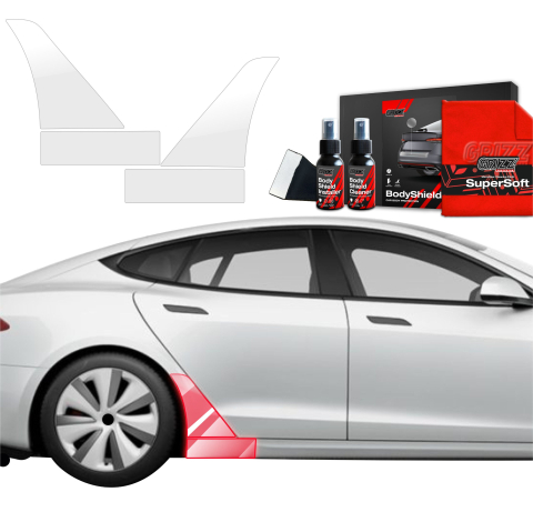 Folie de protecție 4în1 pentru prag lateral spate - Tesla Model S (2023-2026)