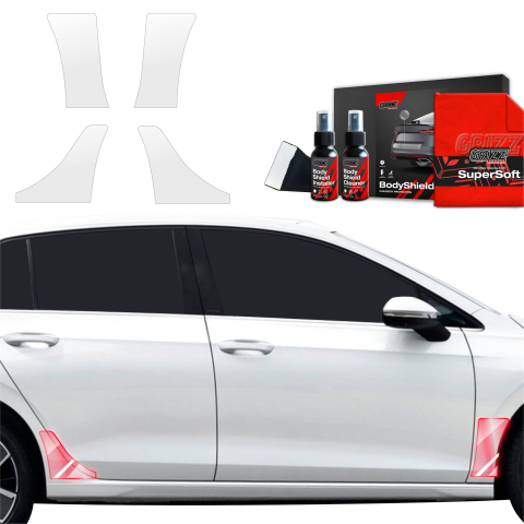 Folie de protecție 4în1 pentru praguri laterale față și spate - Volkswagen VW Golf 8 Hatchback (2024-2026)