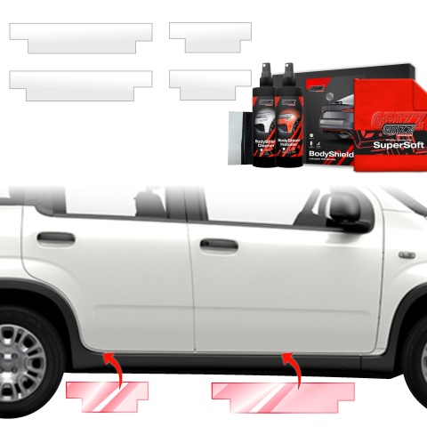 Folie de protecție 4în1 pentru praguri laterale - Fiat Panda (2020-2026)