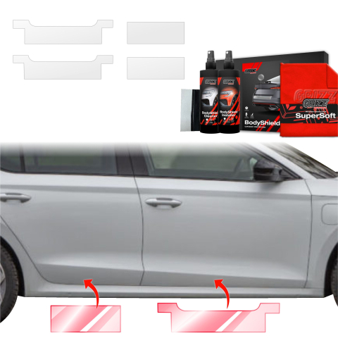 Folie de protecție 4în1 pentru praguri - Skoda Octavia 4 Hatchback Facelifting (2024-2026)