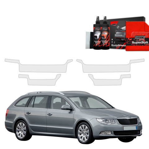 Folie de protecție 4în1 pentru praguri - Skoda Superb 2 Combi (2009-2013)