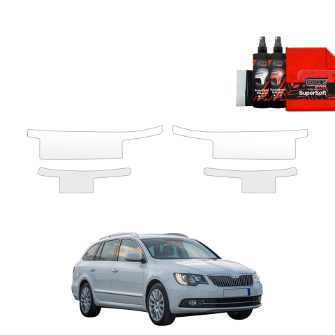 Folie de protecție 4în1 pentru praguri - Skoda Superb 2 Combi Facelifting (2013-2015)