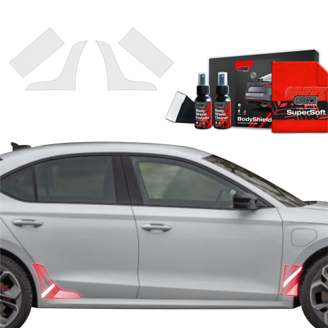 Folie de protecție 4în1 pentru pragurile laterale față și spate - Skoda Octavia 4 Hatchback Facelifting (2024-2026)