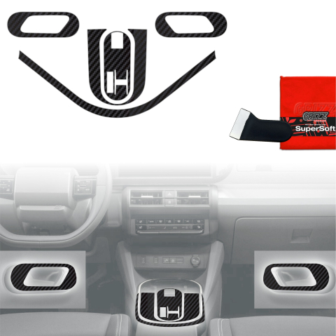 Folie interior - Folie de protecție 5în1 pentru consola centrală - Fiat Grande Panda (2025-2026) Aspect carbon mat antiamprentă