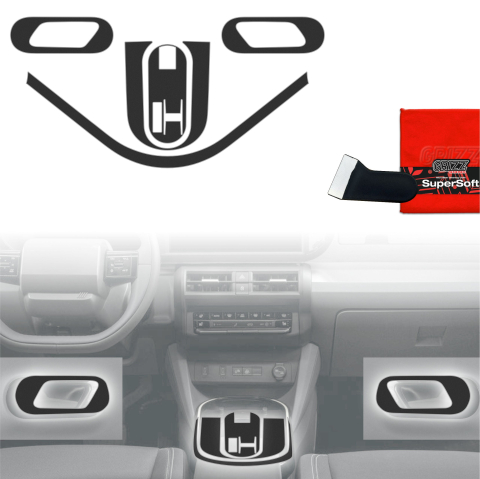 Folie interior - Folie de protecție 5în1 pentru consola centrală - Fiat Grande Panda (2025-2026) Negru Mat Antiamprentă