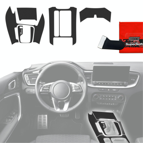 Folie interior - Folie de protecție 5în1 pentru consola centrală - Kia XCeed (2018-2025) Negru mat antifingerprint