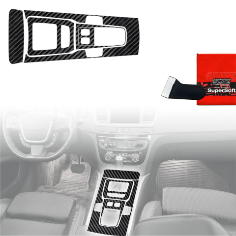 Folie interior - Folie de protecție 5în1 pentru consola centrală - Peugeot 508 cutie automată (2010-2018) aspect carbon lucios
