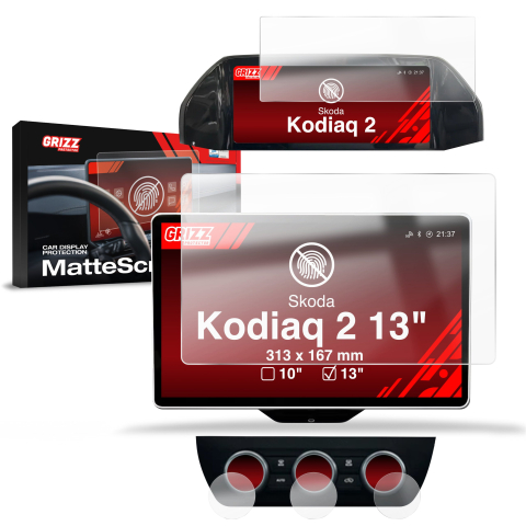Folie Ecran - Folie de protecție 5în1 pentru ecran Skoda Kodiaq 2 13" (2024-2026) Anti-amprentă, Mat