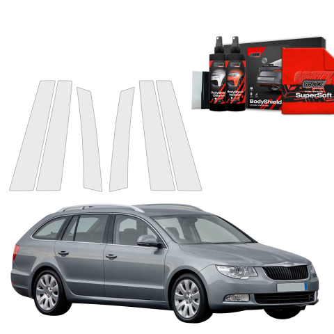 Bodyshield - Folie de protecție 6în1 pentru coloana B-C - Skoda Superb 2 Combi (2009-2013)