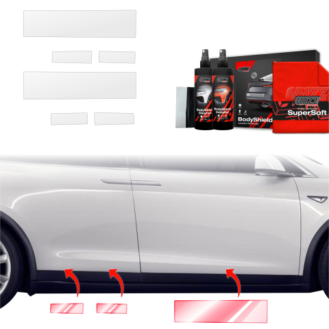 Folie de protecție 6în1 pentru praguri - Tesla Model X (2021-2026)