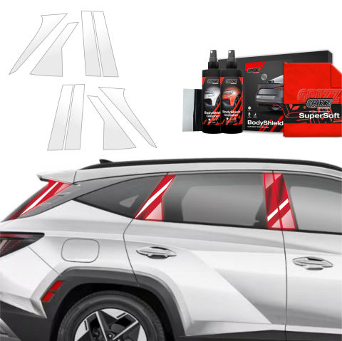 Bodyshield - Folie de protecție 8în1 pentru coloana A-B-C - Hyundai Tucson Facelift (2024-2026)