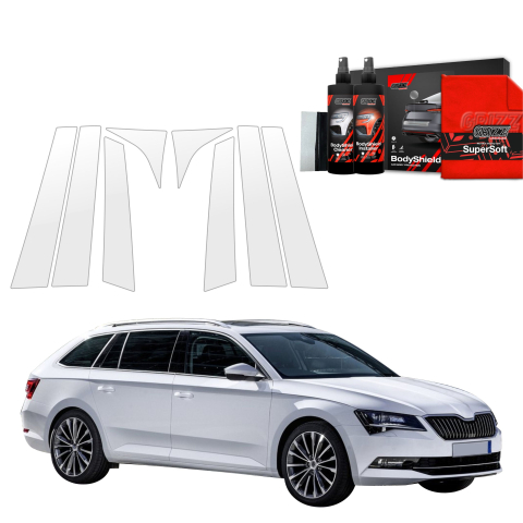 Bodyshield - Folie de protecție 8în1 pentru coloana B-C - Skoda Superb 3 Combi (2016-2019)