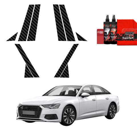 Bodyshield - Folie de protecție din carbon 10în1 pentru coloana A-B-C - Audi A6 C8 Sedan (2018-2023)