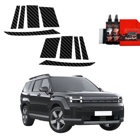 Bodyshield - Folie de protecție din carbon 10în1 pentru coloana A-B-C - Hyundai Santa Fe (2023-2026)