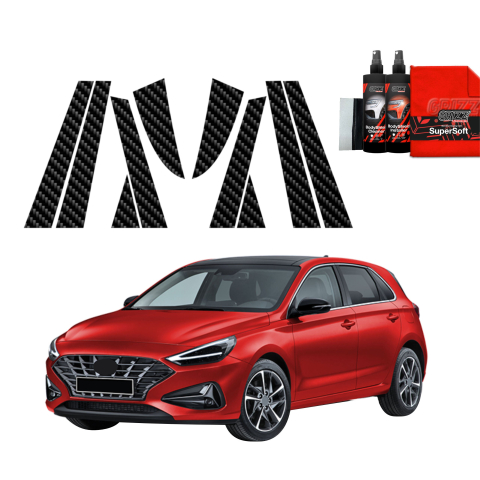 Bodyshield - Folie de protecție din carbon 10în1 pentru coloana B-C - Hyundai i30 Hatchback (2020-2026)