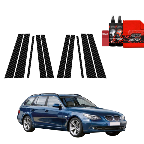 Bodyshield - Folie de protecție din carbon 10în1 pentru coloana B-C-S - BMW 5 E61 Kombi LCI (2007-2010)