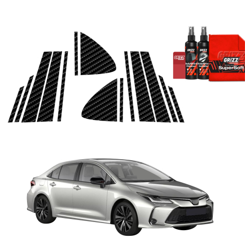 Bodyshield - Folie de protecție din carbon 14în1 pentru coloana B-C - Toyota Corolla Sedan (2022-2026)