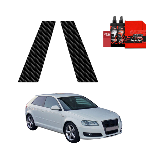 Bodyshield - Folie de protecție din carbon 2în1 pentru coloana B - Audi A3 8P Hatchback 3D (2003-2008)