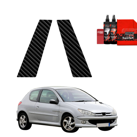 Bodyshield - Folie de protecție din carbon 2în1 pentru coloana B - Peugeot 206 (1998-2009)