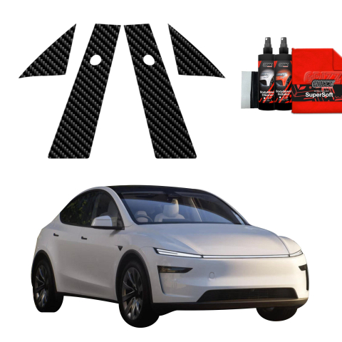 Bodyshield - Folie de protecție din carbon 4în1 pentru coloana A-B - Tesla Model Y Juniper (2024-2025)