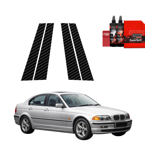 Bodyshield - Folie de protecție din carbon 4în1 pentru coloana B - BMW 3 E46 Sedan Pre-LCI (1998-2001)