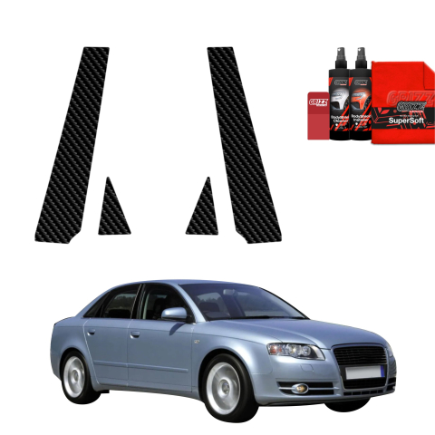 Bodyshield - Folie de protecție din carbon 4în1 pentru coloana B-C - Audi A4 B7 Sedan (2004-2008)
