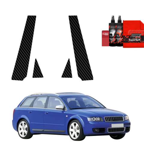 Bodyshield - Folie de protecție din carbon 4în1 pentru coloana B-C-S - Audi A4 B6 Avant (2000-2006)