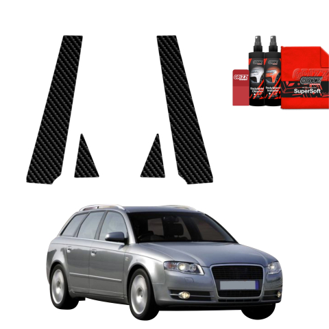 Bodyshield - Folie de protecție din carbon 4în1 pentru coloana B-C-S - Audi A4 B7 Avant (2004-2008)