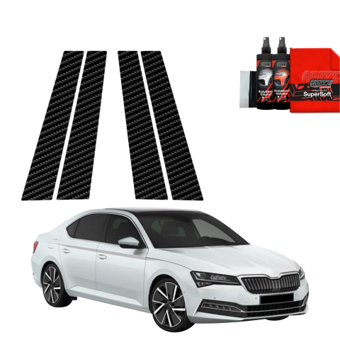 Bodyshield - Folie de protecție din carbon 4în1 pentru coloana B-C-S - Skoda Superb 3 Liftback (2019-2023)