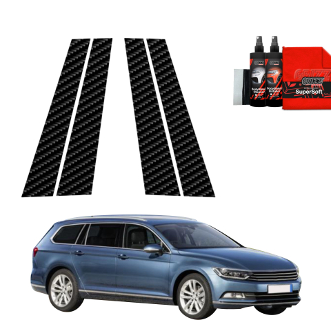 Bodyshield - Folie de protecție din carbon 4în1 pentru coloana B-C-S - Volkswagen Passat B8 Kombi (2014-2022)