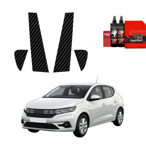 Bodyshield - Folie de protecție din carbon 4în1 pentru coloana B - Dacia Sandero (2020-2024)