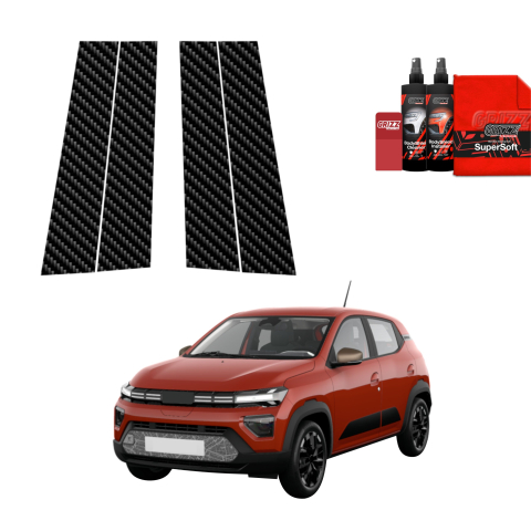 Bodyshield - Folie de protecție din carbon 4în1 pentru coloana B - Dacia Spring (2024-2026)