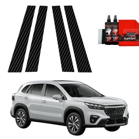 Bodyshield - Folie de protecție din carbon 4în1 pentru coloana B - Suzuki S-Cross (2021-2026)