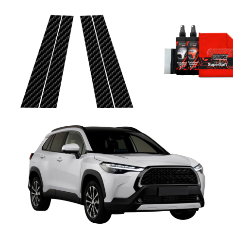Bodyshield - Folie de protecție din carbon 4în1 pentru coloana B - Toyota Corolla Cross (2022-2026)