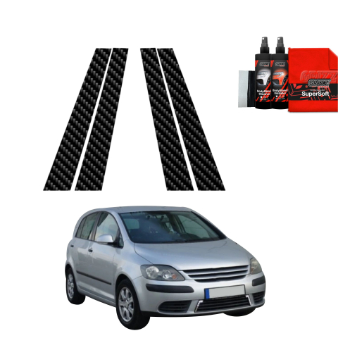 Bodyshield - Folie de protecție din carbon 4în1 pentru coloana B - Volkswagen Golf Plus Hatchback 5D (2004-2008)