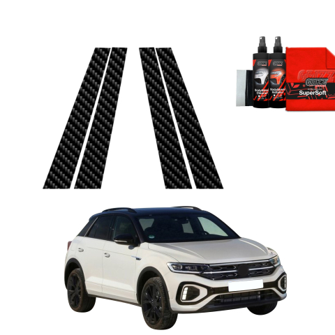 Bodyshield - Folie de protecție din carbon 4în1 pentru coloana B - Volkswagen T-Roc (2021-2025)