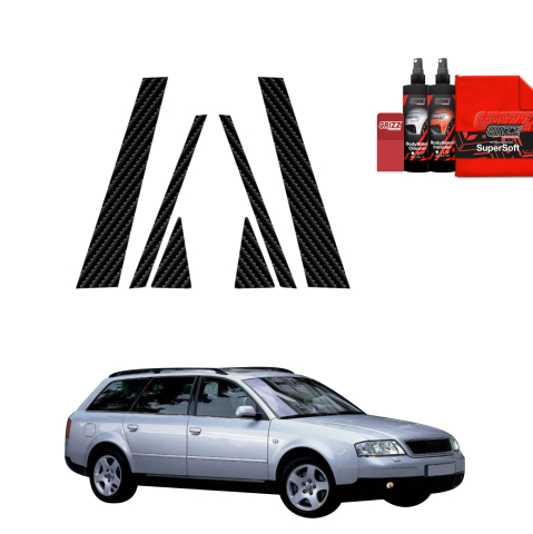 Bodyshield - Folie de protecție din carbon 6în1 pentru coloana B - Audi A6 C5 Avant (1998-2004)