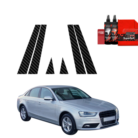 Bodyshield - Folie de protecție din carbon 6în1 pentru coloana B-C - Audi A4 B8 Sedan Facelifting (2011-2015)