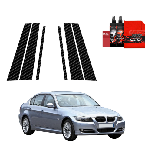 Bodyshield - Folie de protecție din carbon 6în1 pentru coloana B-C - BMW 3 E90 Sedan Pre-LCI (2004-2008)