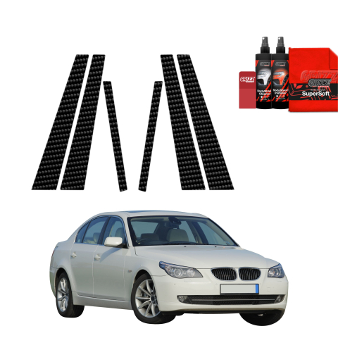 Bodyshield - Folie de protecție din carbon 6în1 pentru coloana B-C - BMW 5 E60 Sedan 4D (2007-2010)