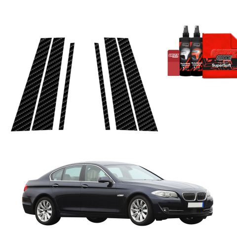 Bodyshield - Folie de protecție din carbon 6în1 pentru coloana B-C - BMW 5 F10 Sedan PreLCI (2010-2012)
