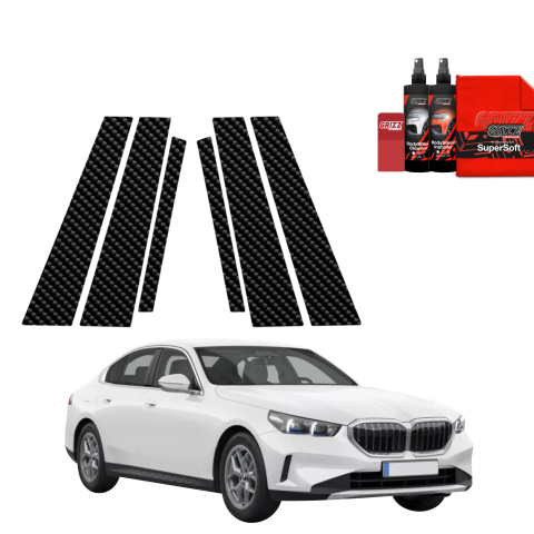 Bodyshield - Folie de protecție din carbon 6în1 pentru coloana B-C - BMW 5 Sedan G60 520i (2024-2026)
