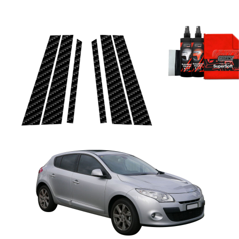 Bodyshield - Folie de protecție din carbon 6în1 pentru coloana B-C - Renault Megane 3 Combi 5D (2008-2012)