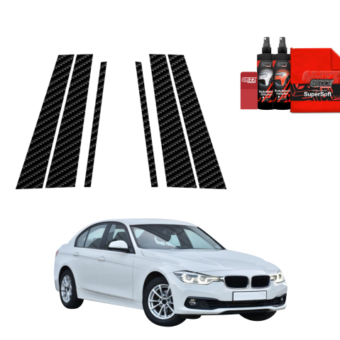 Bodyshield - Folie de protecție din carbon 6în1 pentru coloana B-C-S - BMW 3 F30 Sedan LCI (2015-2018)