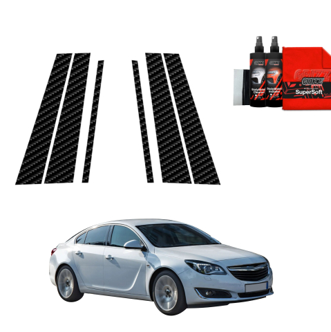 Bodyshield - Folie de protecție din carbon 6în1 pentru coloana B-C-S - Opel Insignia A Sedan Facelifting (2013-2017)