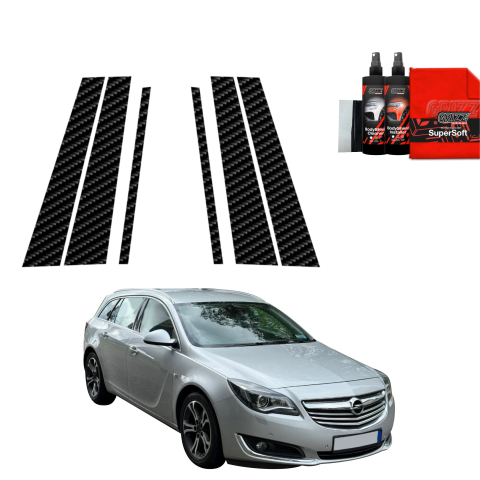 Bodyshield - Folie de protecție din carbon 6în1 pentru coloana B-C-S - Opel Insignia Kombi Facelifting (2013-2017)