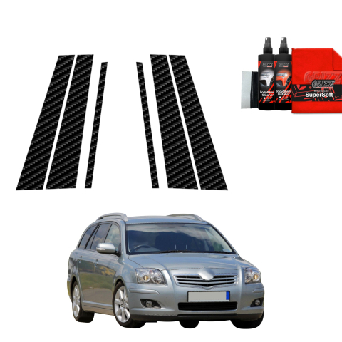 Bodyshield - Folie de protecție din carbon 6în1 pentru coloana B-C-S - Toyota Avensis Kombi (2003-2009)