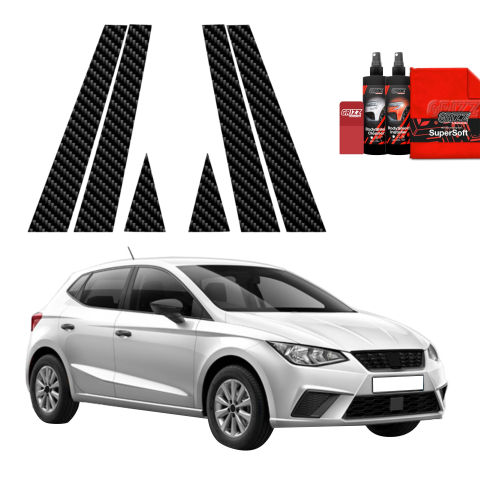 Bodyshield - Folie de protecție din carbon 6în1 pentru coloana B-C - Seat Ibiza (2021-2026)