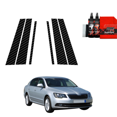 Bodyshield - Folie de protecție din carbon 6în1 pentru coloana B-C - Skoda Superb 2 Facelifting (2013-2015)
