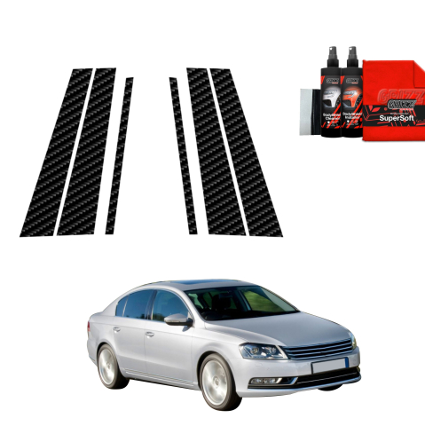 Bodyshield - Folie de protecție din carbon 6în1 pentru coloana B-C - Volkswagen Passat B7 Sedan (2010-2014)
